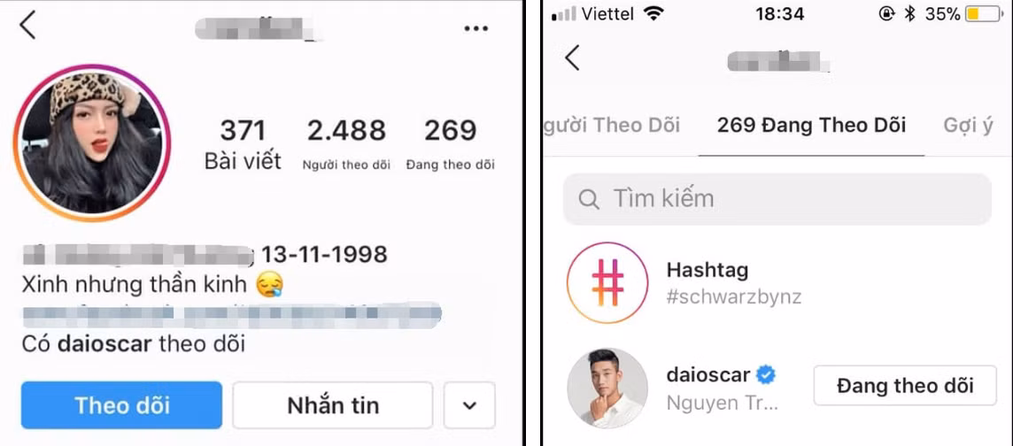 Đáp lại, cô gái này cũng theo dõi nam cầu thủ khiến người hâm mộ càng tin rằng cặp đôi này đang trong thời kỳ "thả thính" nhau. Đây cũng chính là nhân vật nữ chính được Trọng Đại đưa đi ăn mà Huyền Trang nhắc tới chăng?