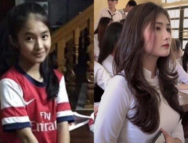 Bùi Thị Quỳnh (sinh năm 2001, Thanh Hóa) cũng là cái tên từng gây sự chú ý trên mạng xã hội nhờ sự lột xác ở tuổi dậy thì. Cô nàng sở hữu đôi mắt to, sống mũi cao và nước da trắng hồng.