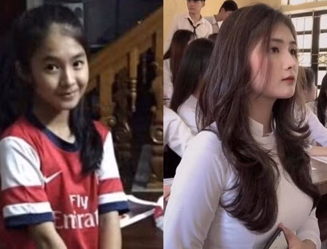 Bùi Thị Quỳnh (sinh năm 2001, Thanh Hóa) cũng là cái tên từng gây sự chú ý trên mạng xã hội nhờ sự lột xác ở tuổi dậy thì. Cô nàng sở hữu đôi mắt to, sống mũi cao và nước da trắng hồng.