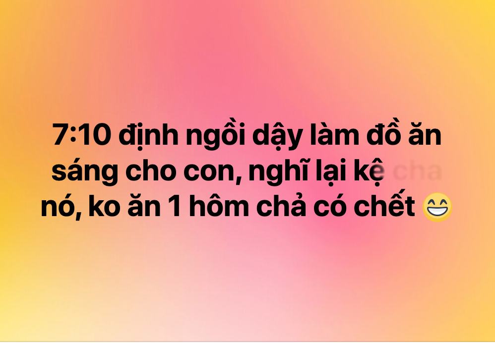 Không chỉ chia sẻ những "tuyệt phẩm" nấu nướng, các thành viên trong hội còn rất chăm tìm đồng minh lười biếng giống mình. Cho con nhịn ăn sáng còn hơn phải nấu nướng.