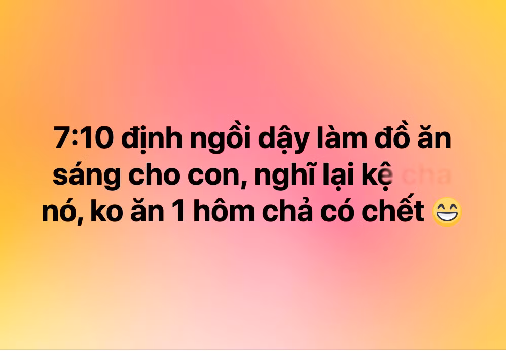 Không chỉ chia sẻ những "tuyệt phẩm" nấu nướng, các thành viên trong hội còn rất chăm tìm đồng minh lười biếng giống mình. Cho con nhịn ăn sáng còn hơn phải nấu nướng.