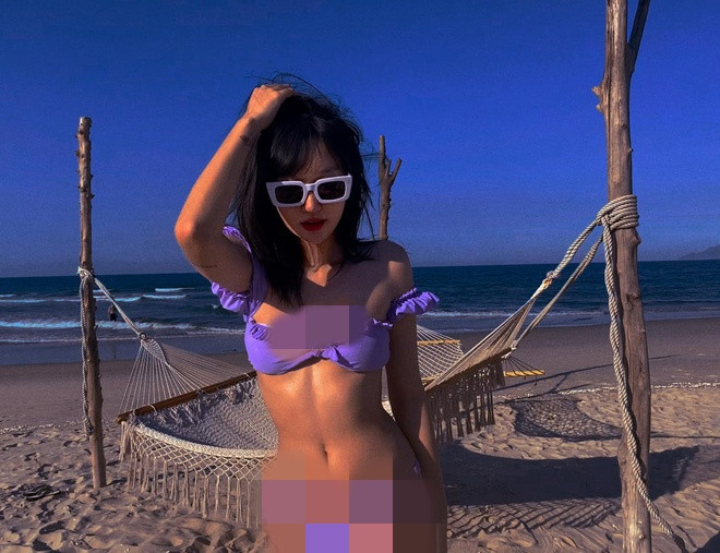 Dù đi dự đám cưới, thế nhưng đối với Linh Sugar thì đây là dịp để cô du lịch vui chơi bên bạn bè nên chẳng ngần ngại khoe dáng thon thả như thế này.