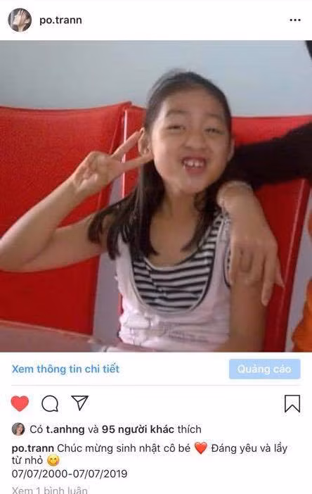 Trước đó, cô gái sinh năm 2000 cũng không ngần ngại đăng tải hình ảnh hồi nhỏ kém xinh lên mạng xã hội.