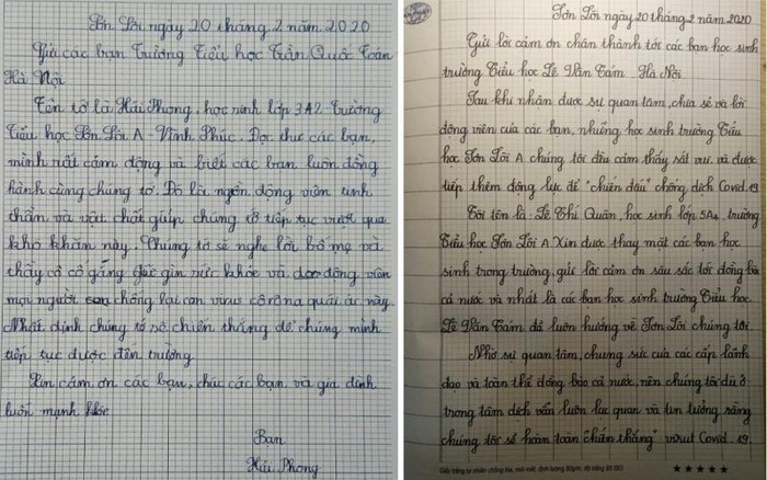 Xuc dong buc thu hoc sinh vung dich Son Loi cam on cac ban nho o Ha Noi