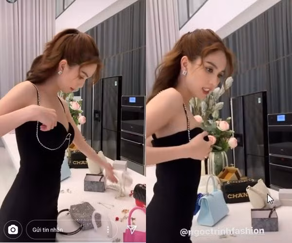 Trong một clip mix đồ mới đây được Ngọc Trinh đăng tải lên story tại trang cá nhân, người hâm mộ tá hỏa khi thấy thân hình gầy gò, thiếu sức sống của cô. Đôi chân của "nữ hoàng nội y" nhỏ tới mức không khép được khít nhau.