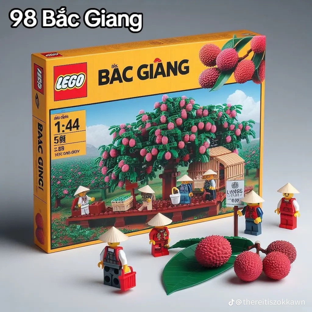 Mùa vải cũng đang đến, bộ lego này nhìn là biết ngay ở Bắc Giang rồi.