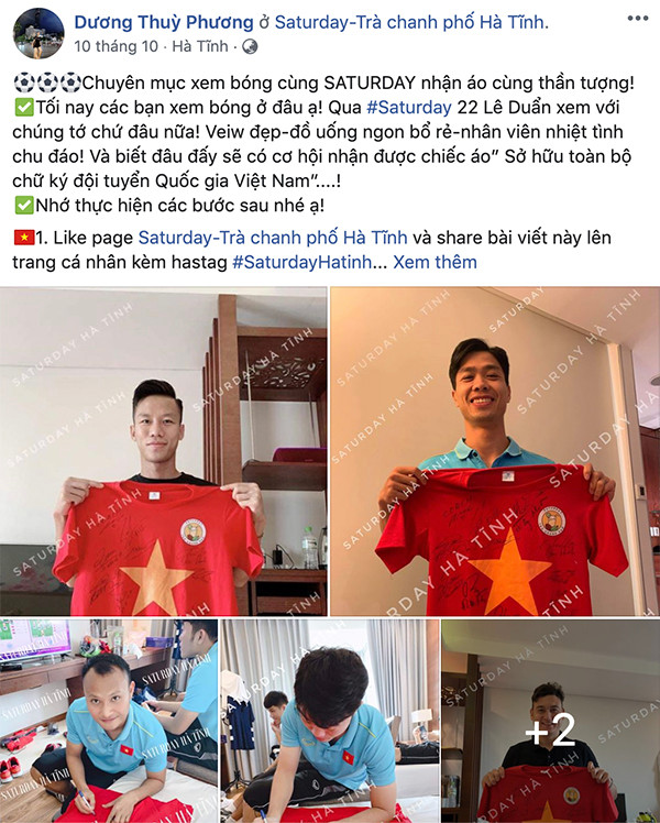 Trước đó, khi khai trương quán, vợ chồng Quế Ngọc Hải cũng "tung chiêu" PR khi cho biết khi tới quán trà chanh xem bóng đá, khách hàng có thể sẽ may mắn được tặng một chiếc áo có chữ kí của toàn bộ đội tuyển Việt Nam.