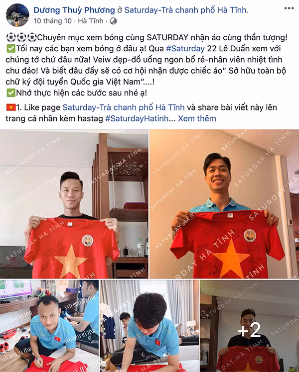 Trước đó, khi khai trương quán, vợ chồng Quế Ngọc Hải cũng "tung chiêu" PR khi cho biết khi tới quán trà chanh xem bóng đá, khách hàng có thể sẽ may mắn được tặng một chiếc áo có chữ kí của toàn bộ đội tuyển Việt Nam.