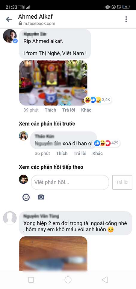 Những dòng bình luận không chỉ dừng lại ở chửi bới mà còn là những hình ảnh vô cùng xấu xí. Ban đầu, vị trọng tài người Oman vẫn cảm ơn vì người hâm mộ bóng đá Việt đã quan tâm đến mình nhưng cuối cúng ông vẫn phải khoá trang cá nhân vì quá sợ hãi.