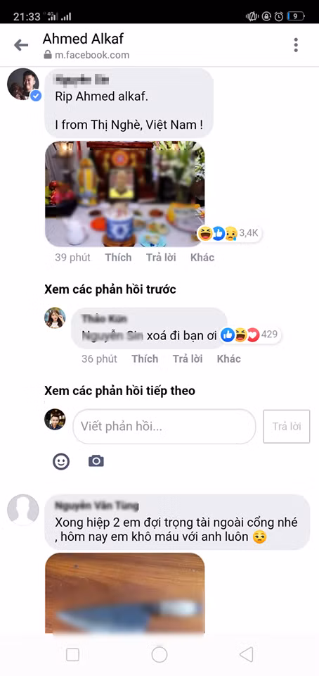 Những dòng bình luận không chỉ dừng lại ở chửi bới mà còn là những hình ảnh vô cùng xấu xí. Ban đầu, vị trọng tài người Oman vẫn cảm ơn vì người hâm mộ bóng đá Việt đã quan tâm đến mình nhưng cuối cúng ông vẫn phải khoá trang cá nhân vì quá sợ hãi.