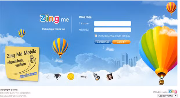 Bên cạnh Yahoo! thì mạng xã hội Zingme cũng khiến lứa đầu 9x điên đảo. Không chỉ cho phép trò chuyện, mạng xã hội này còn có các trò chơi gắn liền với thời "trẻ trâu" như "Khu vườn trên mây", "Nông trại vui vẻ",....