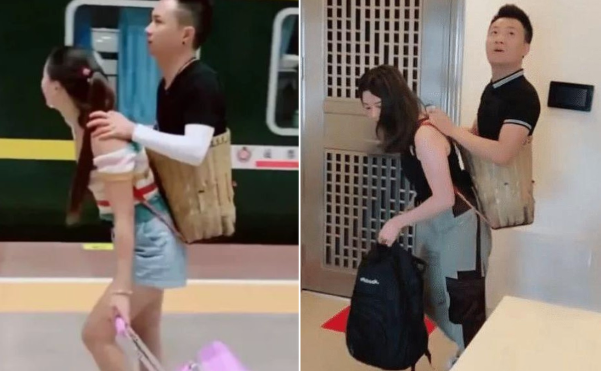 Nhiều năm trước, hình ảnh cô gái tên Ajiao cõng chàng trai khuyết tật Abo ở ga tàu gây xúc động mạnh. Trước khi được chú ý trên truyền thông Trung Quốc, đôi trẻ đã gắn bó gần 10 năm. Trong khi Abo buộc phải cắt bỏ cả hai chân do tai nạn xe hơi, Ajiao cũng mất 1 cánh tay vì tai nạn. Cặp đôi Trung Quốc quen nhau khi cùng làm công nhân trong nhà máy sản xuất vỏ hộp giấy và quyết định nương tựa vào nhau. Dù thu nhập ít ỏi, hai người vẫn hạnh phúc và biết ơn vì đã gặp được nhau.