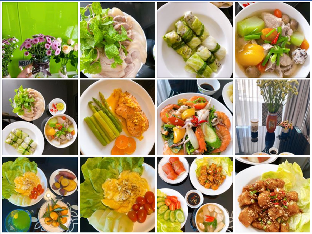 Các món ăn được hot girl Trâm Anh bày biện đẹp mắt rồi đăng tải, cập nhật thực đơn hàng ngày trên trang cá nhân.