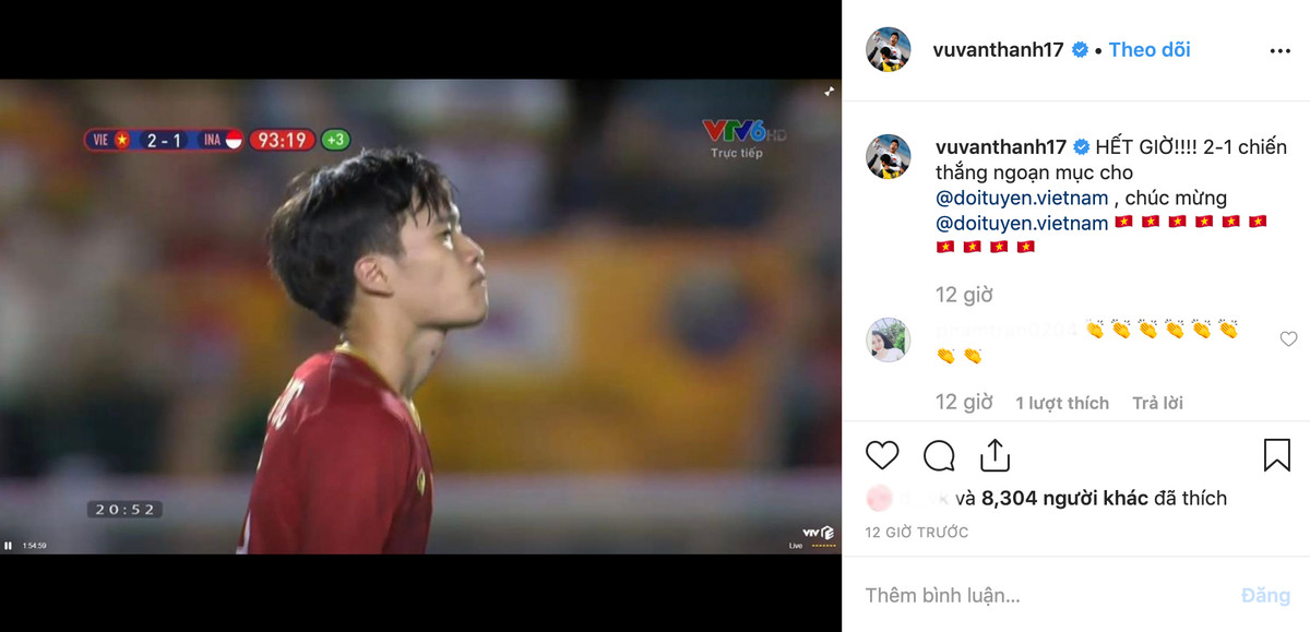 Không chỉ có Trọng Hoàng, dàn cầu thủ ở nhà cũng liên tục cập nhật trạng thái, cổ vũ tinh thần cho tuyển U22 Việt Nam tại SEA Games 30.