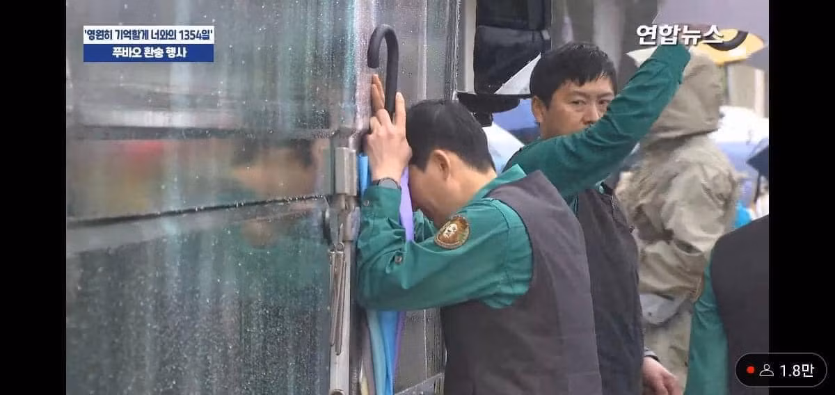 Ông Song - người nuôi nấng gần gũi với "công chúa mắt thâm" không giấu nổi sự xúc động trong ngày tiễn "đứa con" của mình.