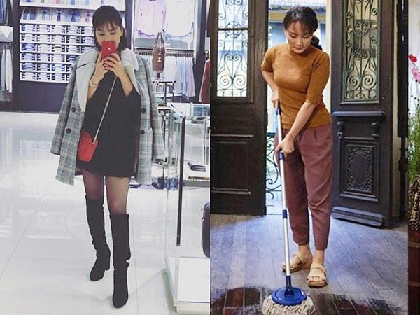 "Con dâu" Bảo Thanh khi ở nhà giản dị, bận bịu chăm lo cuộc sống gia đình nhưng khi ra đường, tham gia show cũng lộng lẫy chẳng kém ai.