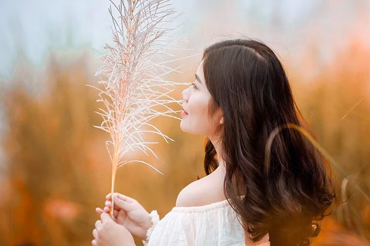 Không tinh khôi, trong trắng thướt tha áo dài như vườn cúc hoạ mi, điểm check-in bãi cỏ lau lại mang vẻ hoang dã, phóng khoáng và bay bổng phù hợp với những bạn theo phong cách Hàn Quốc. Ảnh: @thosuzy