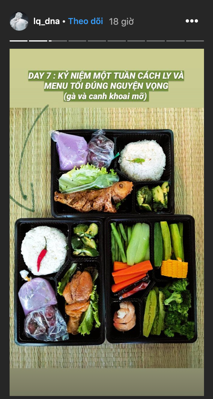 Suất ăn đầy đủ thịt cá, rau xanh vô cùng ngon miệng được Hải Tủ đăng tải, khen ngợi mỗi ngày.