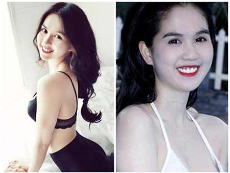 Nếu chỉ nhìn những bức ảnh được "nữ hoàng nội y" Ngọc Trinh chia sẻ, bạn sẽ thấy cô sở hữu nhan sắc vạn người mê với nụ cười ngây thơ và khuôn mặt trong sáng. Nhưng sự thật Ngọc Trinh cười bị hở lợi và các đường nét trên khuôn mặt bị "phù" khá nhiều.