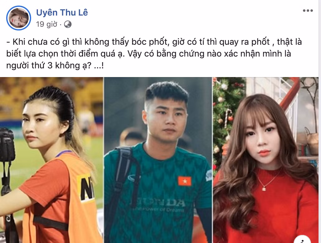 Bạn gái Văn Toản cũng gay gắt chia câu chuyện của cả ba lên trang cá nhân và tuyên bố "Biết lựa chọn thời điểm để phốt quá" để nói về việc Nguyệt Hà thấy Văn Toản nổi thì cố tình "đu fame".