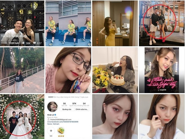 Thế nhưng khi soi Facebook của Nhật Lê thì phát hiện cô còn giữ rất hình hình ảnh tình tứ với bạn trai cũ trên mạng xã hội.