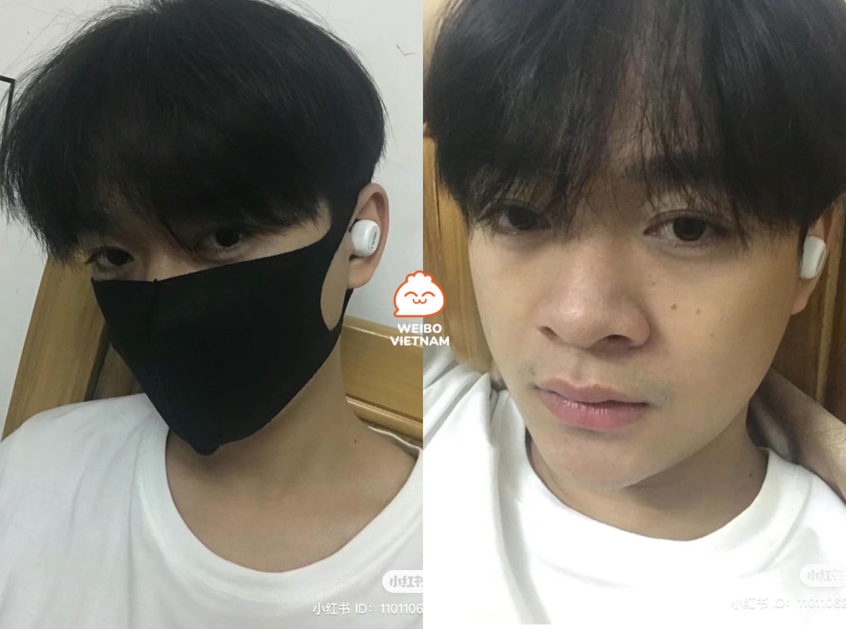 Chàng trai trông như một hotboy với vẻ thư sinh khi mang khẩu trang, thế nhưng nhan sắc thật sau lớp khẩu trang khiến nhiều netizen thất vọng