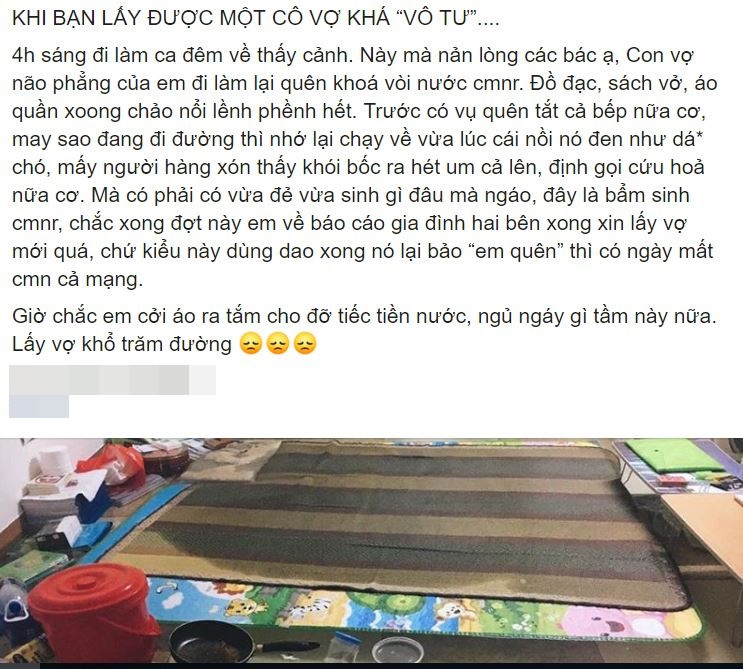 Lay phai vo “nao ca vang”, chang trai ngam ngui boi trong phong