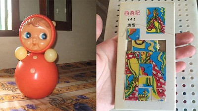 Búp bê lật đật bằng nhựa và xếp hình tay cũng là hai món đồ chơi quen thuộc của nhiều thế hệ mà chắc chắn học sinh giờ đây không còn thích thú.