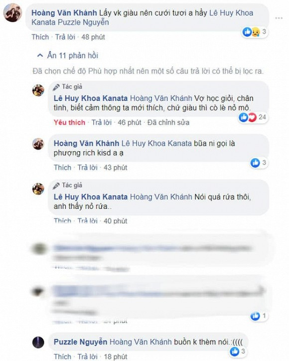 Lấy được người vợ tài giỏi, thông minh lại giàu có nên Công Phượng khiến ai nấy cũng phải ghen tị. Những người bạn của anh đã bình luận trêu chọc đồng đội cũ: "Lấy vợ giàu nên cười tươi nhỉ", hay "Giờ phải gọi là Phượng rich kid anh ạ" khiến Công Phượng phải lập tức lên tiếng phản bác: "Buồn không thèm nói". 