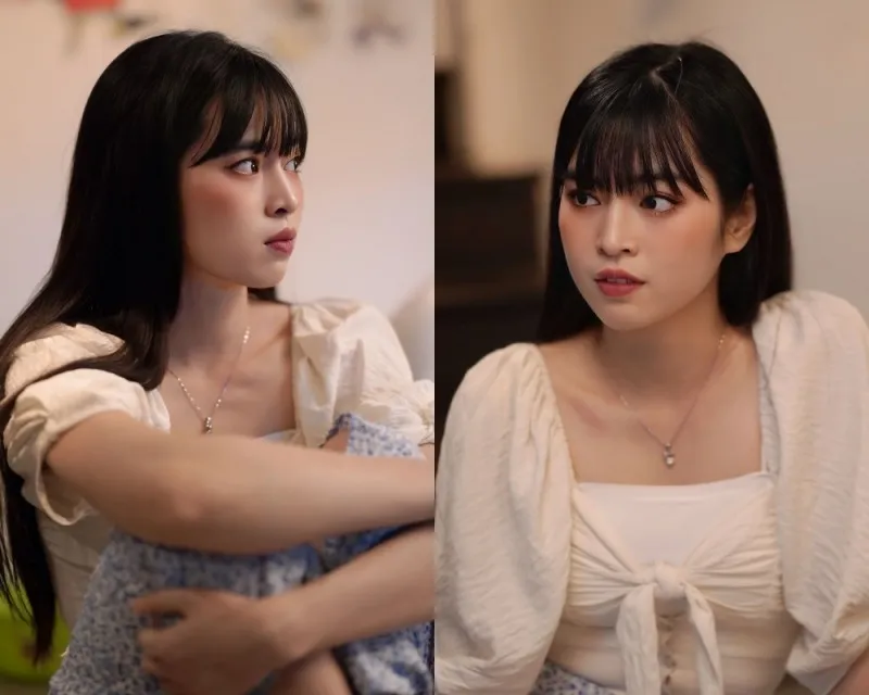 Tạo hình của nhân vật Trang do Khánh Vân thủ vai với khuôn mặt được trang điểm sắc sảo và chất giọng đỏng đảnh.