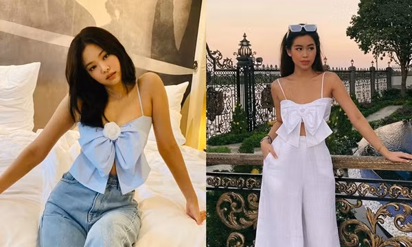 Tiếc áo nơ cực hot năm nay được hai cô nàng lăng xê cách đây khá lâu.