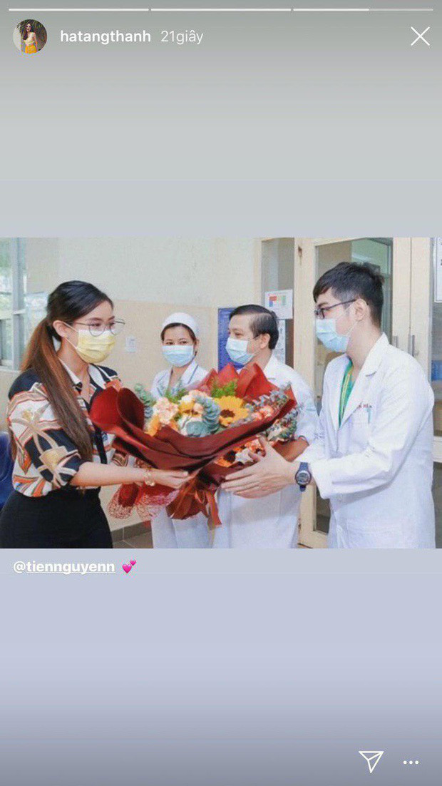 Tăng Thanh Hà chia sẻ khoảnh khắc hạnh phúc của em chồng trong ngày khỏi bệnh.