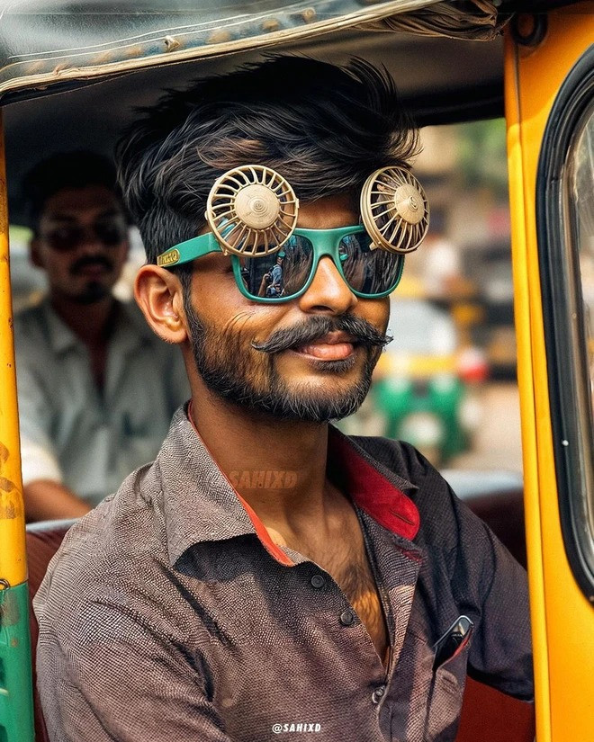 Để mô tả cái nóng kinh hoàng trong những ngày qua, Sahid SK - một tài khoản Instagram chuyên sáng tạo các hình ảnh bằng công nghệ trí tuệ nhân tạo AI tại Ấn Độ đã đăng tải bộ ảnh với dòng mô tả "Mùa hè ở vũ trụ song song".