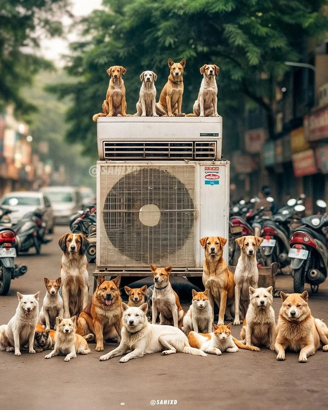 Những hình ảnh về chiếc mũ bảo hiểm, xe máy bằng đá lạnh hay những chiếc điều hòa di động đã được sáng tạo theo cách vô cùng thú vị.