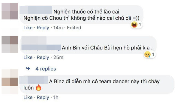 Rapper Binz và Châu Bùi có vẻ như rất được lòng người hâm mộ cả hai bên, khi nghe tin họ đang hẹn hò fan để lại bình luận chúc mừng không ngớt.
