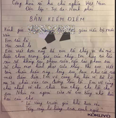 Khi hoc sinh chuyen Van viet ban kiem diem, CDM chi biet om bung cuoi