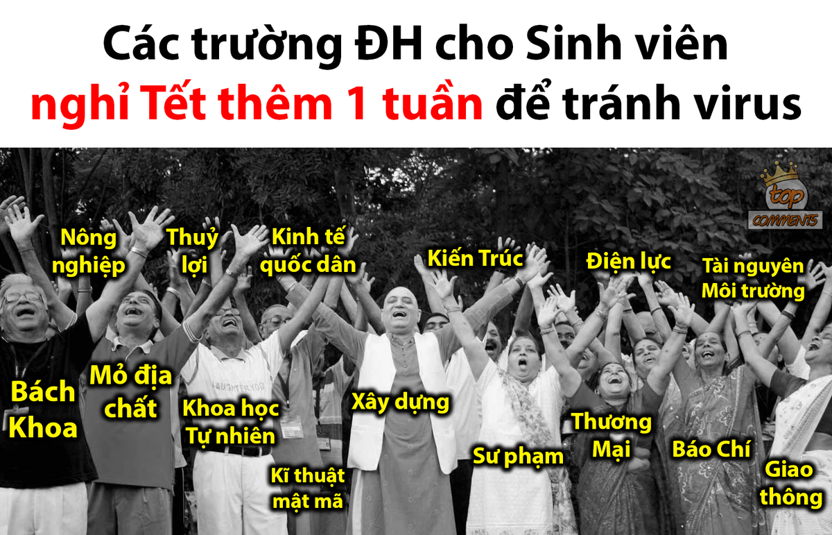 Khi cả thế giới đang sợ khiếp vía, mong muốn dịch được dập tắt sớm thì sinh viên các trường Đại học tại Việt Nam lại vui hơn Tết vì được nghỉ thêm tận 10 ngày để tránh dịch.