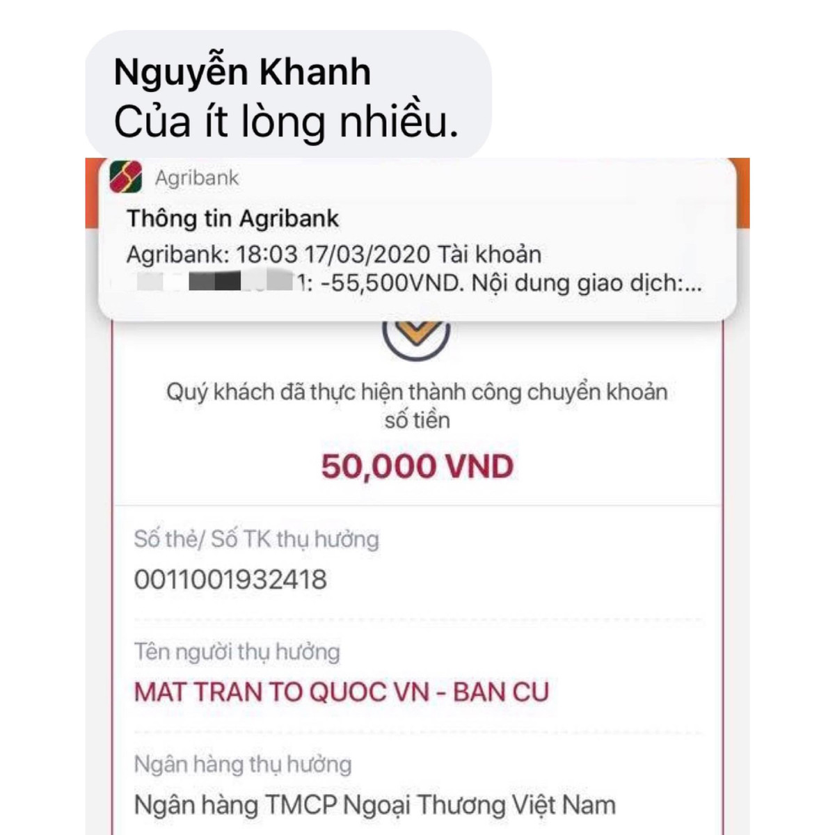 Góp cho Tổ quốc trong tình hình dịch bệnh như hiện nay cũng là đáng quý.