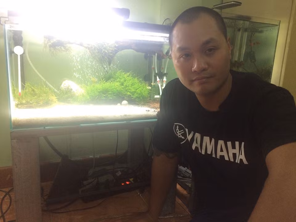 Bạn Dương Hữu Hải (27 tuổi, ở 152 Quán Thánh - Hà Nội) chia sẻ: "Nuôi tép cảnh rất kỳ công, chỉ cần sơ sẩy một chút thì cả đàn tép sẽ chết, nên nước phải luôn luôn sạch, độ PH của nước chỉ từ 6 cho đến 7, nhiệt độ tầm 24 -25 độ. Tép hay lột vỏ để trưởng thành nên phải bổ sung khoáng thường xuyên cho tép". Ảnh: NVCC.