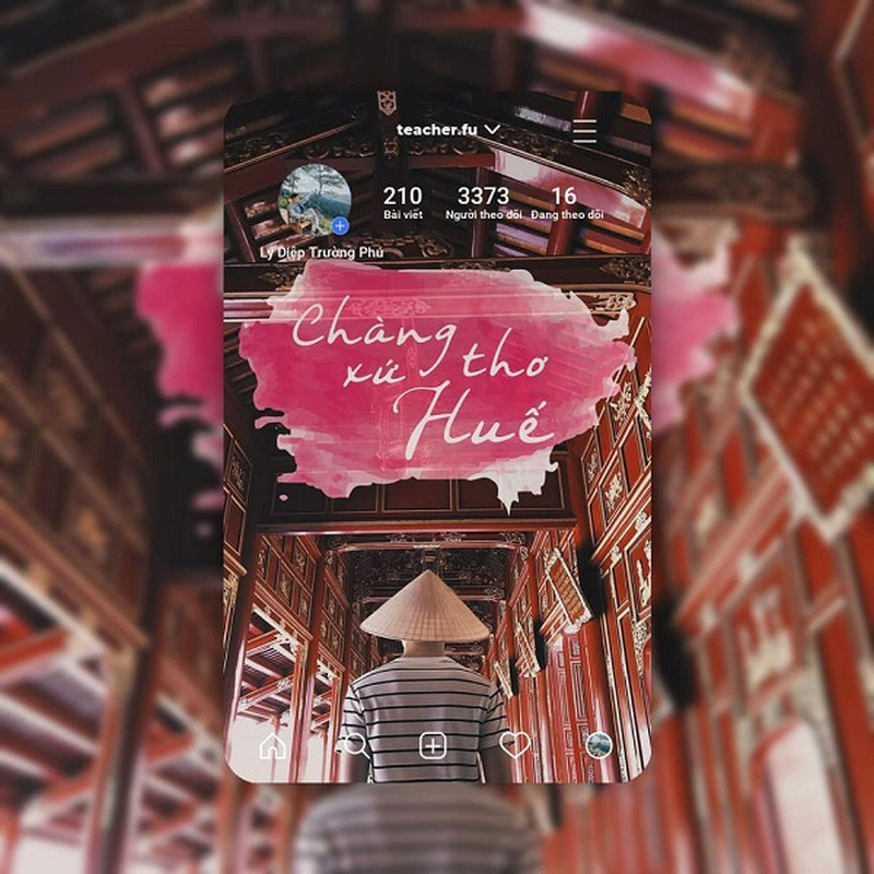 Trào lưu Instagram Card này giúp bức ảnh ảo hơn rất nhiều như lồng ghép hai lớp ảnh với nhau. Hơn nữa, phần tên người dùng và thông tin cá nhân như lượng bài đăng tải, số người theo dõi và được theo dõi cũng hiện lên ngay trong bức hình cực kỳ vi diệu. Ảnh: teacher.fu.