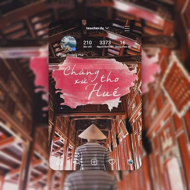 Trào lưu Instagram Card này giúp bức ảnh ảo hơn rất nhiều như lồng ghép hai lớp ảnh với nhau. Hơn nữa, phần tên người dùng và thông tin cá nhân như lượng bài đăng tải, số người theo dõi và được theo dõi cũng hiện lên ngay trong bức hình cực kỳ vi diệu. Ảnh: teacher.fu.