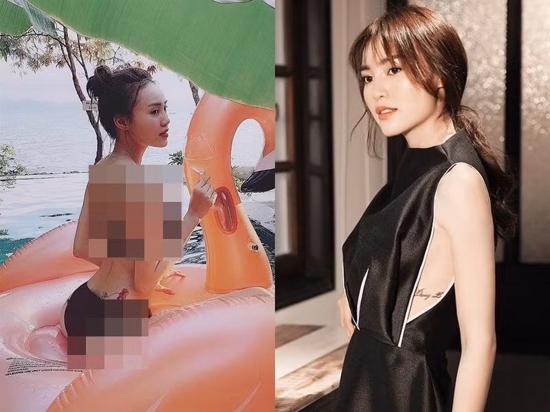 Ninh Dương Lan Ngọc lộ hình xăm ở mạn sườn. Nó khiến cô nàng trở nên quyến rũ gấp bội. 