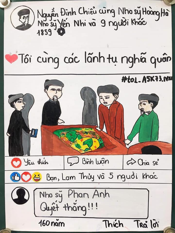 Dưới bài đăng, rất nhiều ý kiến ủng hộ và khen ngợi sự sáng tạo trong môn Văn của các bạn học sinh.