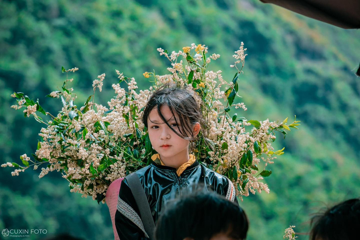 Dù sở hữu làn da bánh mật do phải lao động tay chân từ sớm, thế nhưng những đường nét trên gương mặt bé gái cực kì sắc sảo. Nhiều người gọi em là "mỹ nhân nhí", "bông hoa vừa chớm" của núi rừng vùng cao.