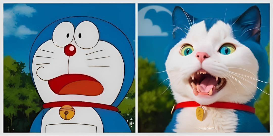 Mèo máy Doraemon được tạo hình có cả tai, bù đắp cho sự tự ti của cậu chàng trong xuyên suốt bộ truyện.
