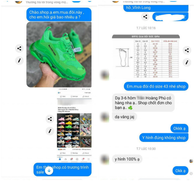 Cẩn thận hỏi kỹ vì mua hàng online, cửa hàng giày cũng đảm bảo sản phẩm y hình 100%. Thế nhưng khi giày được giao tới, chàng trai gặp cái kết cực đắng khi đặt môi đôi giày thời thượng mà lại được ship một đôi giày lười như của các mẹ đi tập thể dục.