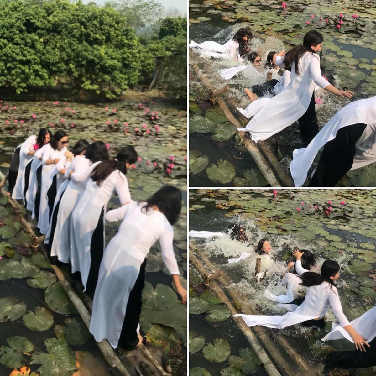 Dù ở bất kỳ lứa tuổi nào, chỉ cần là phụ nữ thì ai cũng mong muốn chụp được những bức hình "sống ảo" thật đẹp. Thế nhưng trời không bao giờ chiều lòng người, loạt ảnh mải mê tạo dã mà ngã nhào xuống hồ sau đây chính là minh chứng rõ rệt nhất của việc chụp ảnh không phải một công việc đơn giản.