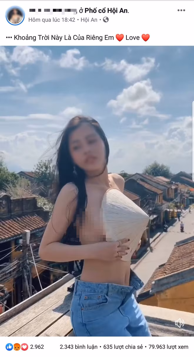 Trước người mẫu Võ Huỳnh Ngọc Phụng, hot girl tên M.H từng gây bức xúc dư luận khi chụp ảnh phản cảm ở Hội An.