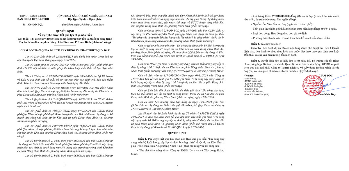 Quy Nhơn: Tiết kiệm cao Xây dựng Hoàng Minh thắng thầu trên 50 tỷ Quy Nhon: Tiet kiem cao Xay dung Hoang Minh thang thau tren 50 ty