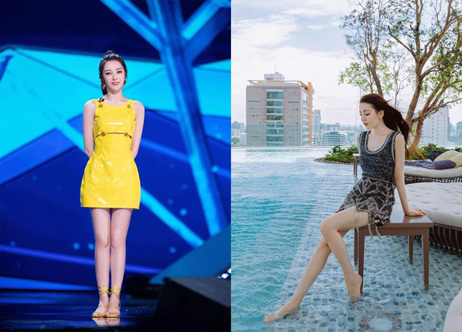 Địch Lệ Nhiệt Ba sở hữu đôi chân nuột nà, thon dài không kém đàn chị Dương Mịch. Trong một chương trình truyền hình, cô tiết lộ chân của mình dài đến 1,09 m. Vì vậy, cô thường xuyên diện váy ngắn hoặc quần short để khoe lợi thế.